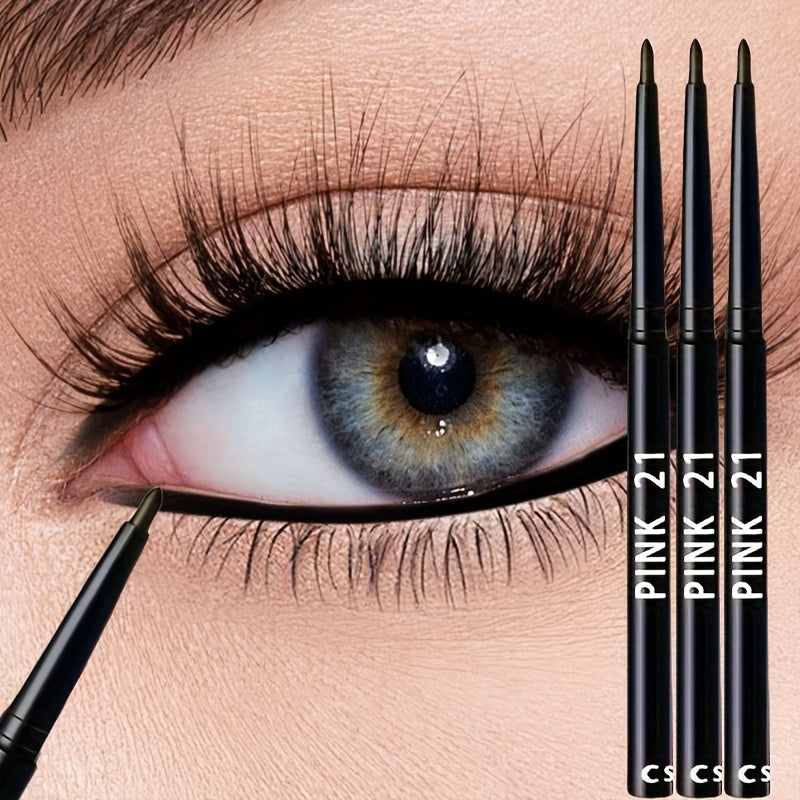 Women Black Eyeliner Pencils Waterproof Smudge-Proof 3 Pack