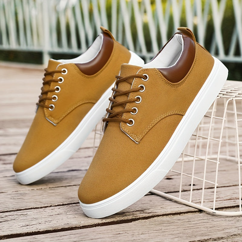 Men's Canvas Sneakers Low Top Non-Slip Durable Comfortable Casual Running Shoes