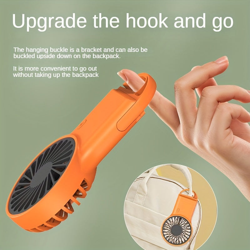Mini USB Fan with Folding Hook Rechargeable Lithium Battery Silent Portable Cooling for Home Office Travel