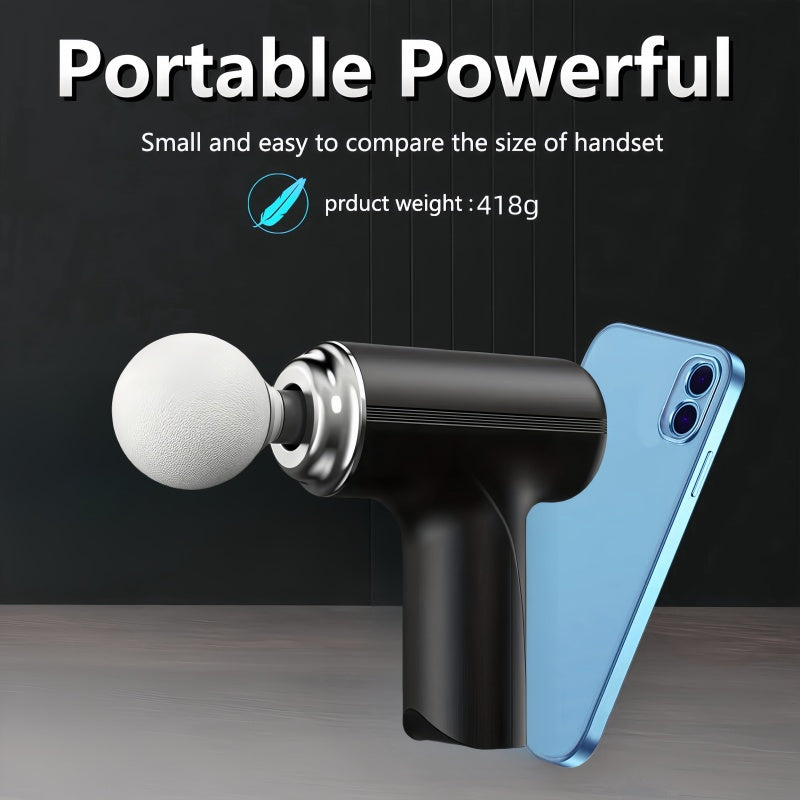 Portativ zaryadlanadigan tanani yog' massaj qilish moslamasi, o'zgaruvchan boshlar bilan, erkaklar va ayollar uchun ultra-ovozsiz fascia quroli. To'liq tana massaji va dam olish uchun ideal. Qo'l bilan ishlatiladigan perkusiv massaj quroli.