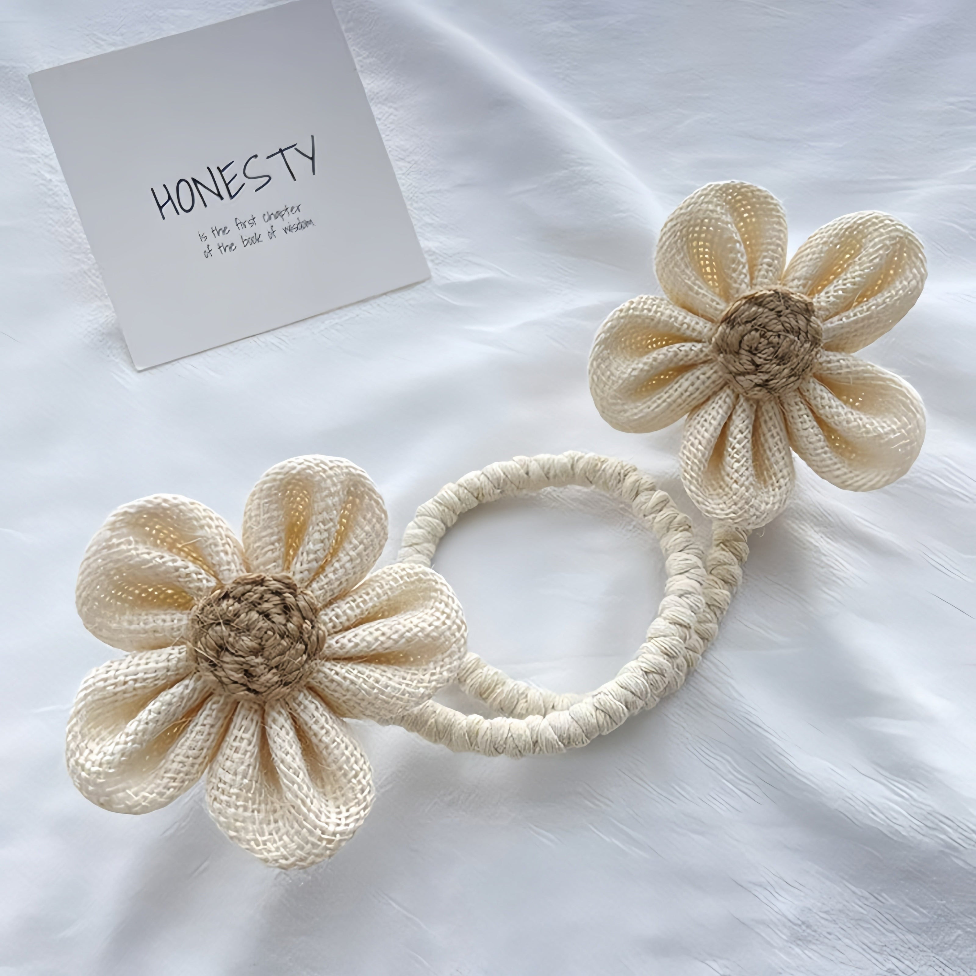 Multipack Handcrafted Flower Knot Curtain Tiebacks Cotton Linen Home Decor