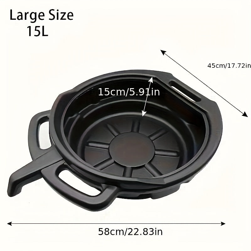 Plastik moyni ushlab turish uchun idish va chiqindi moyni yig'ish uchun asboblar qutisi