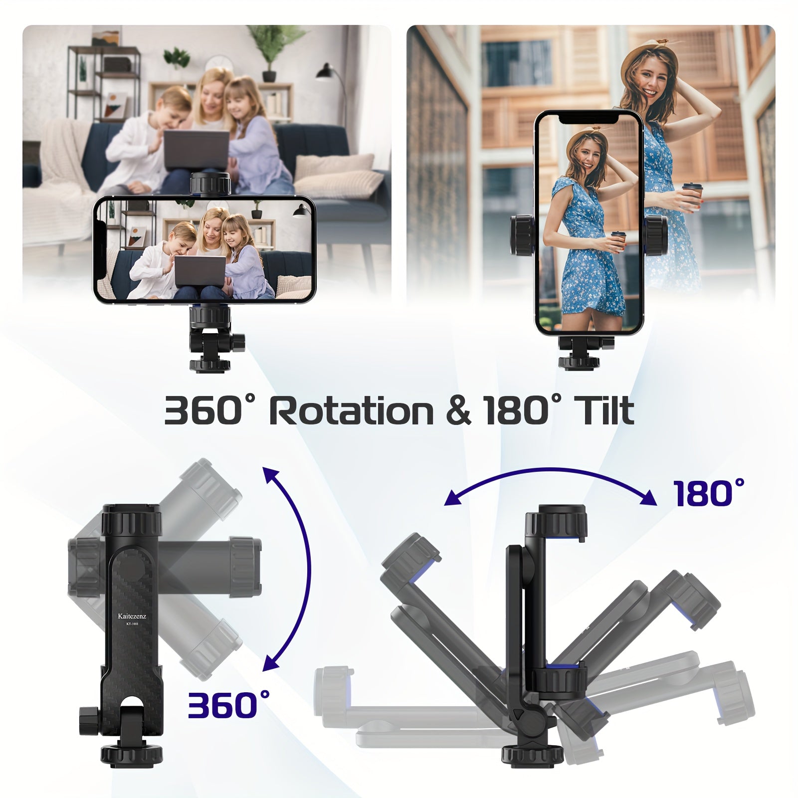 Mobile Phone Holder Tripod with Cold Boots 360 Degree Rotation Compatible with All Smartphones