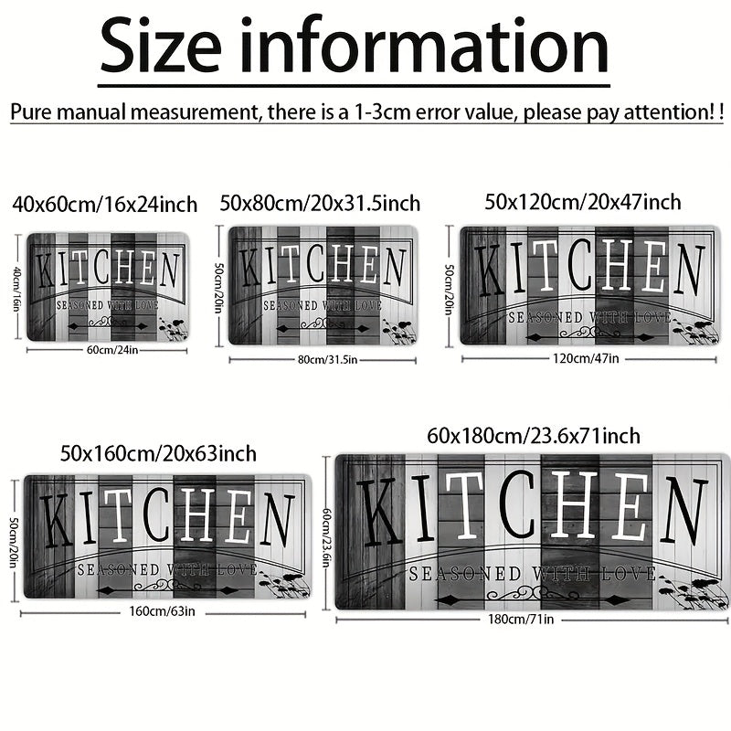 Velvet Kitchen Runner Mat 1 Piece Machine Washable Polyester Hallway Decor