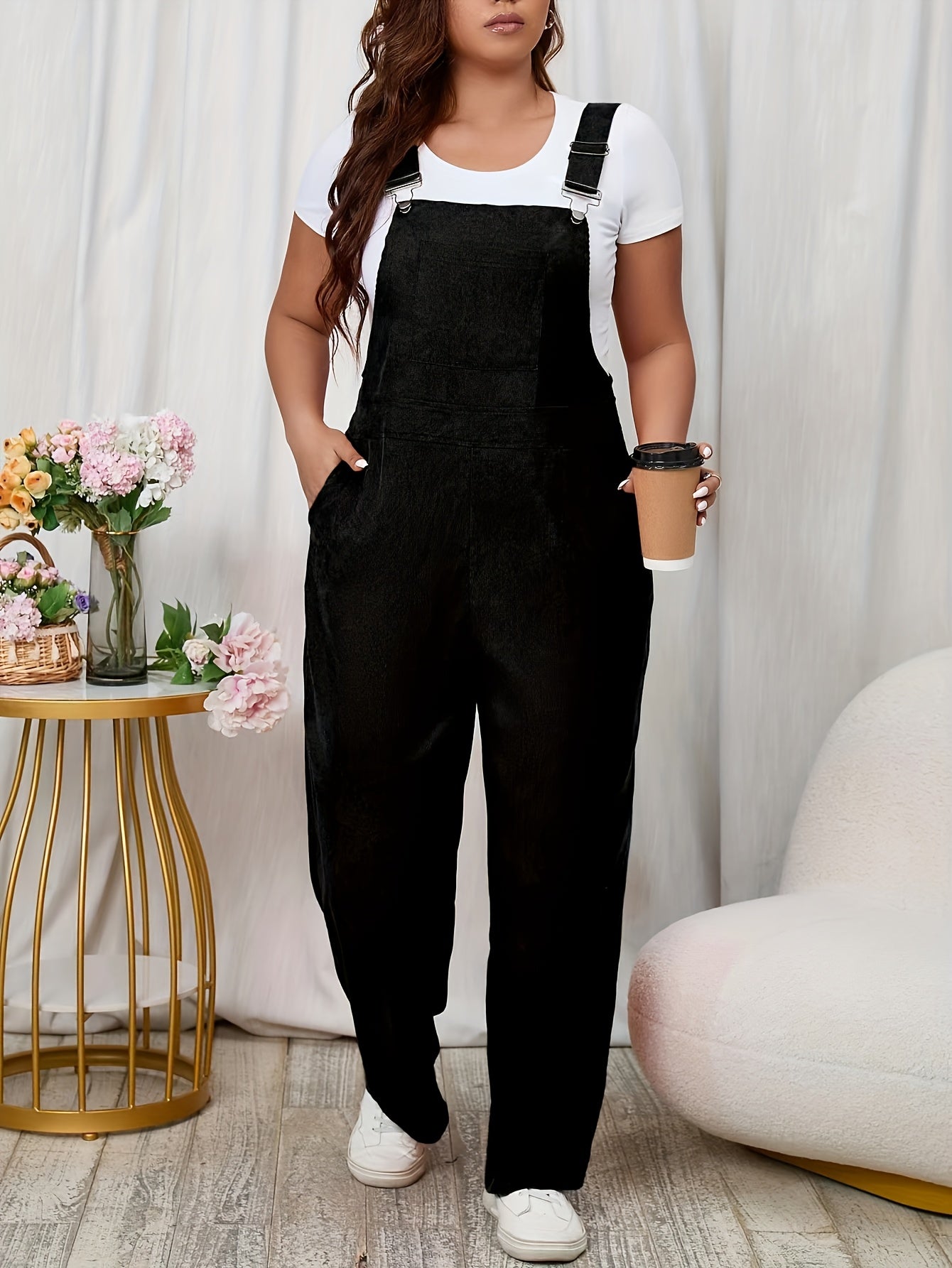 Women Overalls Polyester Strapless Jumpsuit Summer Solid Color