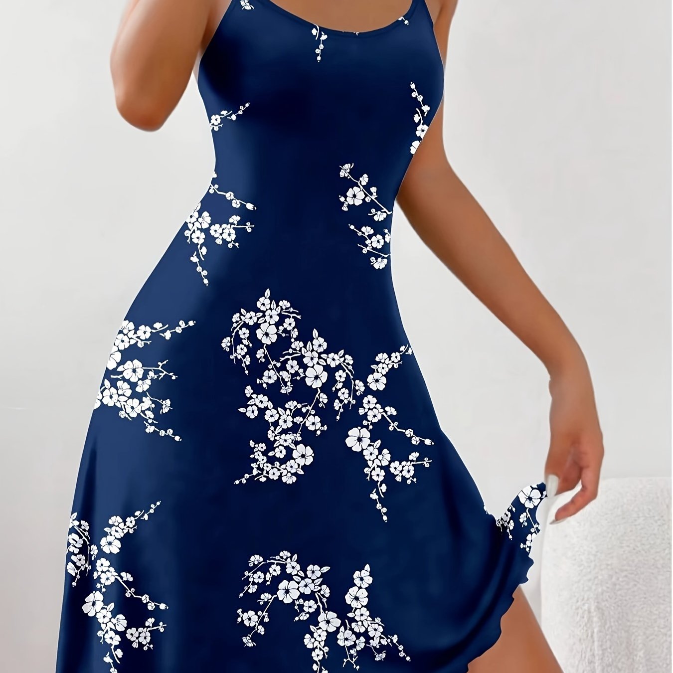 Women's Elegant Casual Dresses Polyester Spaghetti Strap Print All-Season