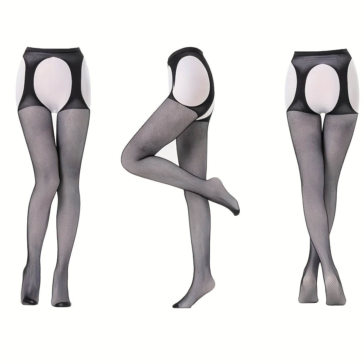 Women Fishnet Stockings Garter Belt Set Plus Size Exotic Roleplay