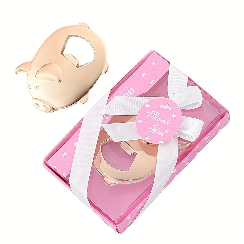 Golden Piggy Metal Bottle Opener for Weddings and Parties