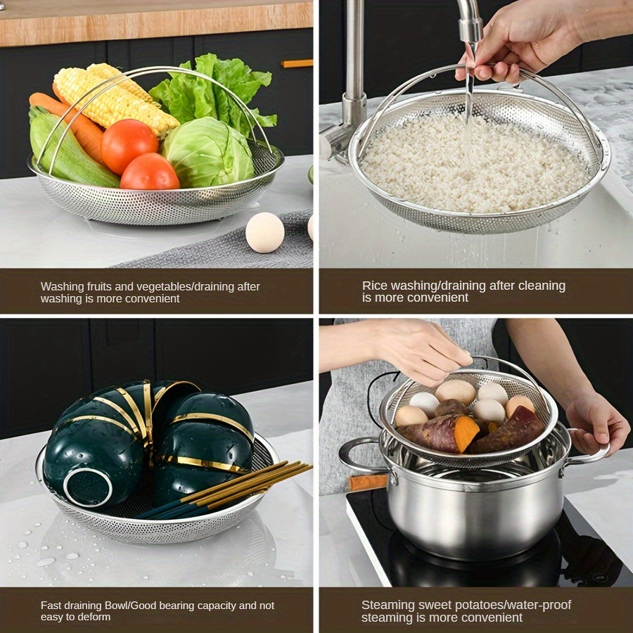 Stainless Steel Kitchen Steamer Basket Multi-Functional for Rice Vegetables Dumplings