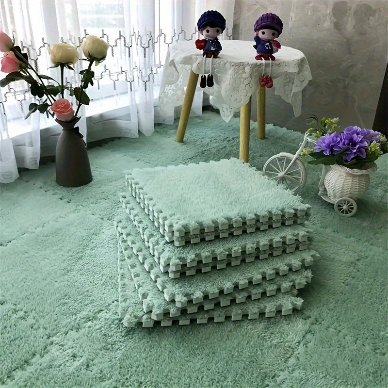 Interlocking Carpet Tiles for Nursery and Living Rooms 100% Polyester Soft Foam Pad