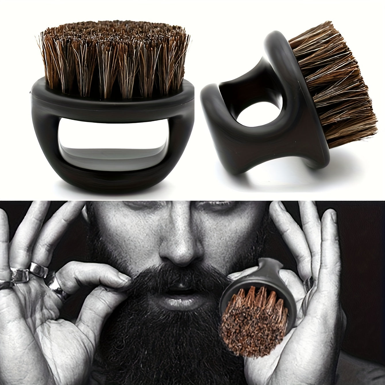 Мужской набор для бороды с щеткой и бритвой для укладки и полотенце для волос