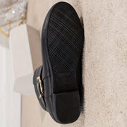 Women's Faux Leather Ankle Boots with Side Zipper and Flat Heel