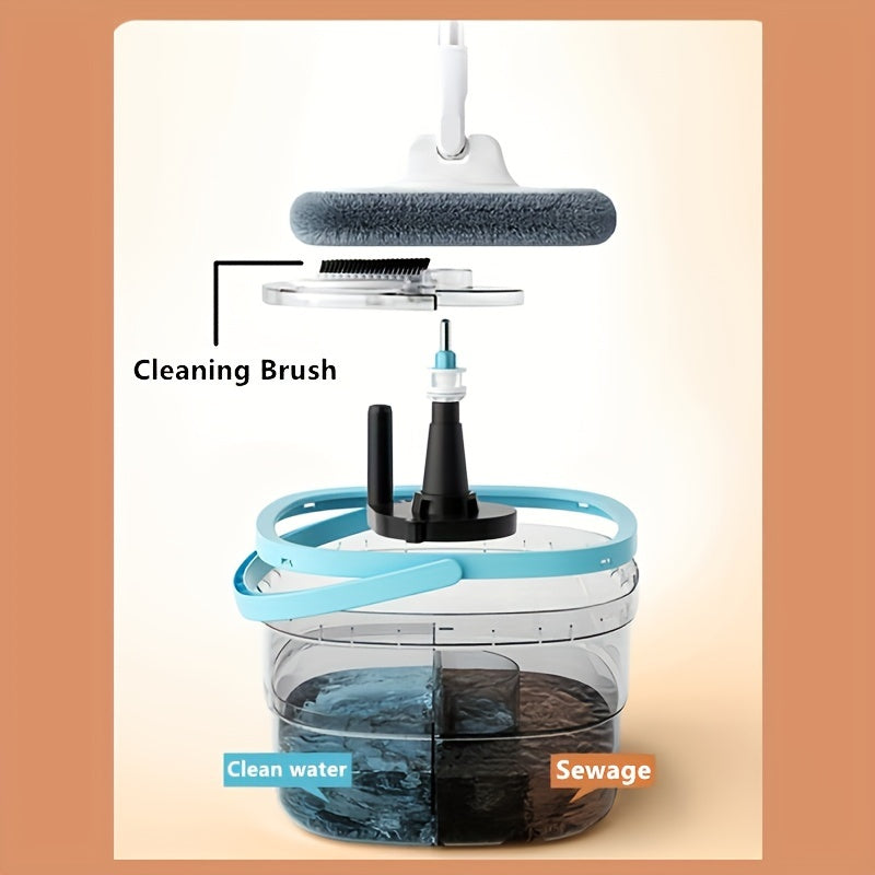 Hands-Free Wash Mop and Bucket Set for Sewage Separation and Dust Removal for Home Kitchen Bathroom