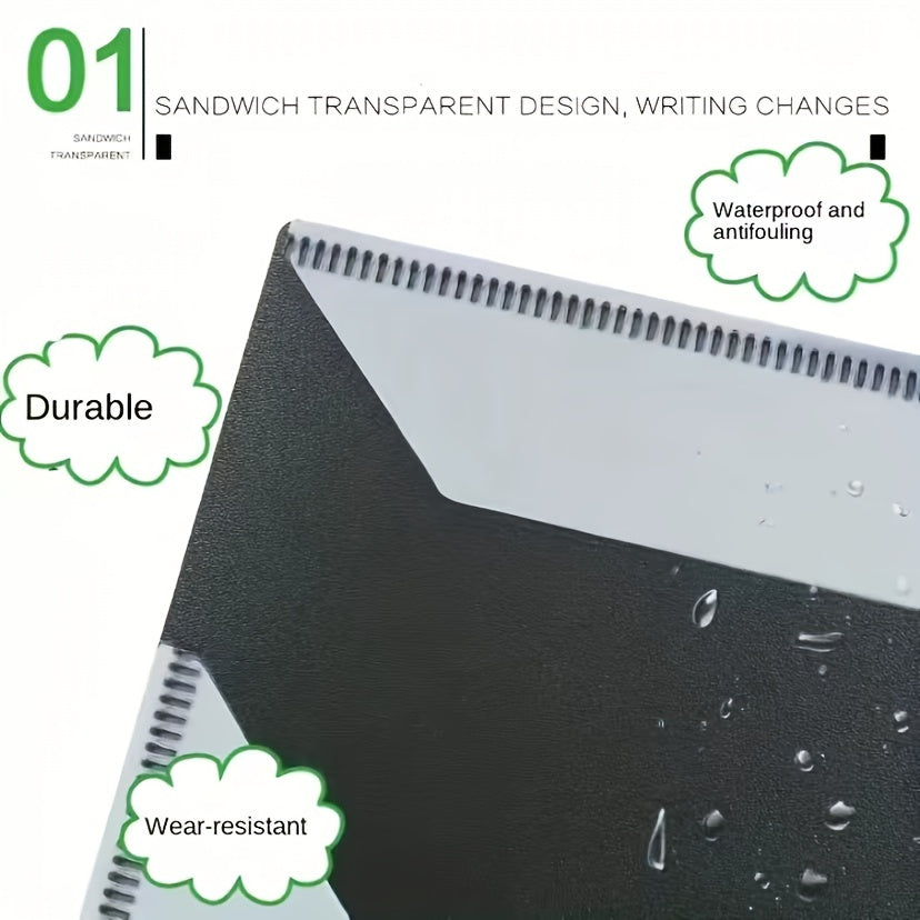 A4 Size Piano Music Sheet Holder Trifold Design Black White 6 Page Capacity