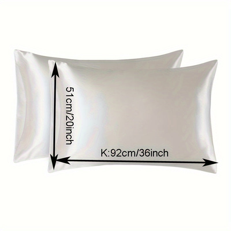 Two Pieces Satin Pillowcases Breathable Soft Envelope Design for Bedroom Sofa Home Decor