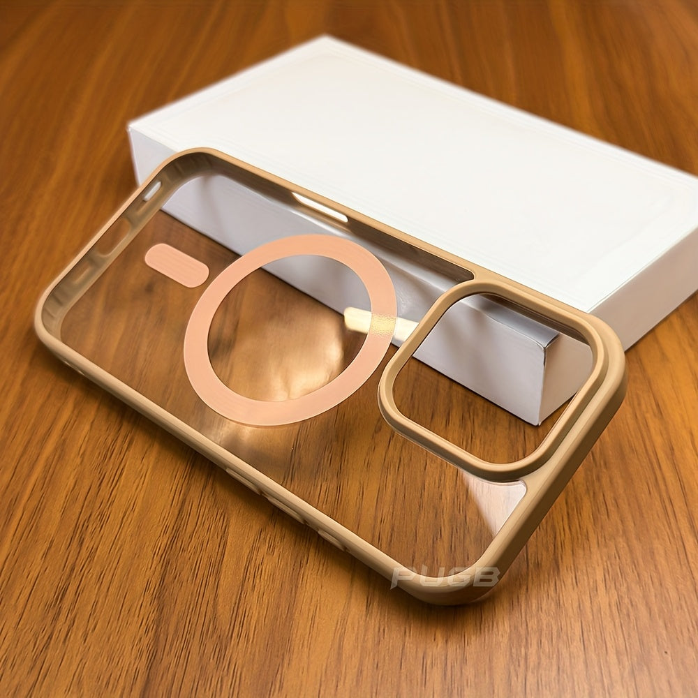 Acrylic Transparent Magnetic Phone Case for iPhone with Wireless Charging and Lens Protection