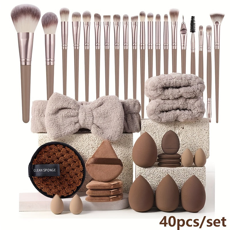 20/40 Piece Makeup Brush Set with Sponges and Accessories for Professional Beauty