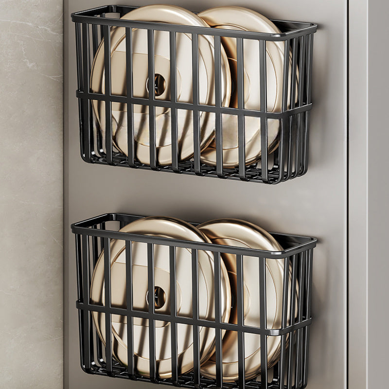 Multifunctional Wall-Mounted Plastic Storage Rack with Side Hooks for Kitchen and Home Organization