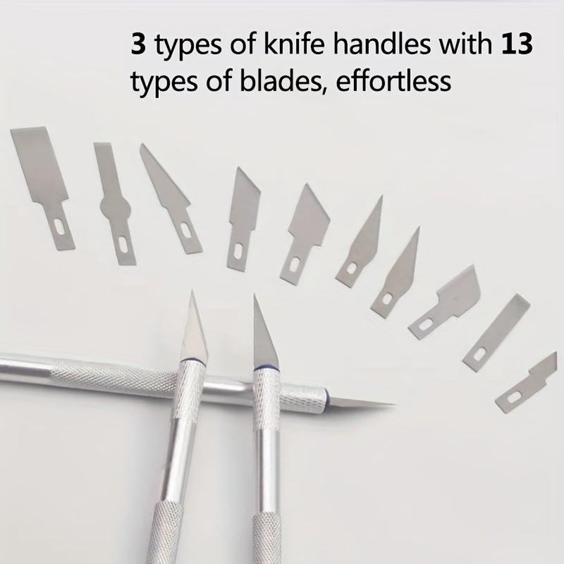 13Pcs Aluminum Alloy Carving Knife Set Art Tools for Papercutting Scrapbooking