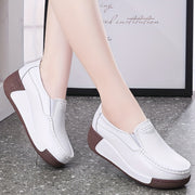 Women's Slip-On Platform Sneakers with Thick Sole and Round Toe for All Seasons