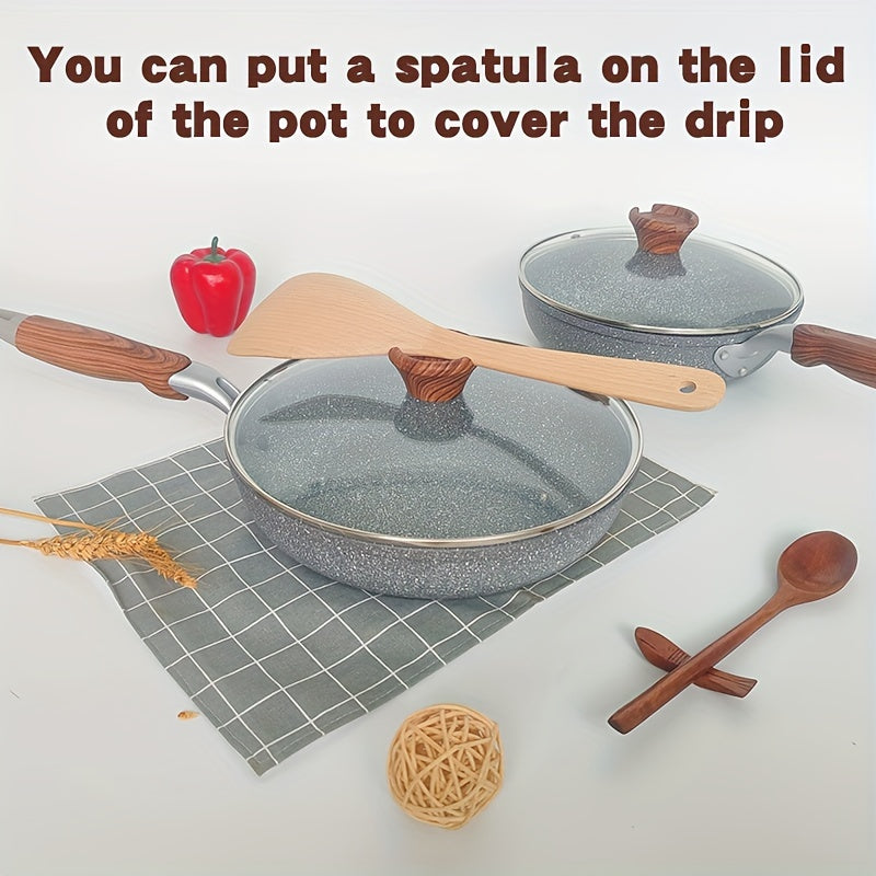 Cornstone Non-Stick Flat Bottom Pot with Lid and Tempered Glass Cover for Home Cooking