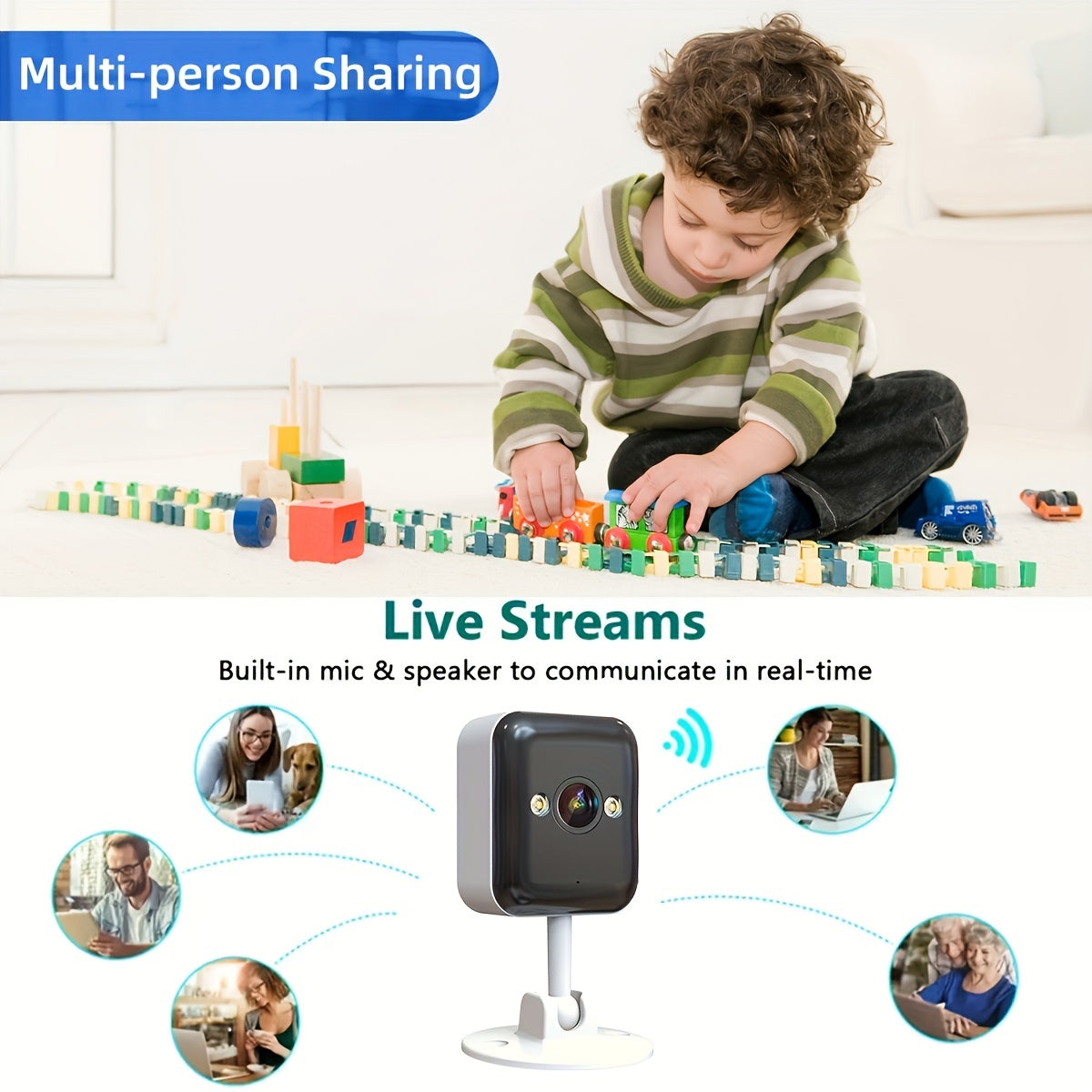 1080P Full HD Indoor Outdoor Security Camera with Color Night Vision Dual-Way Audio Motion Detection Smartphone Control