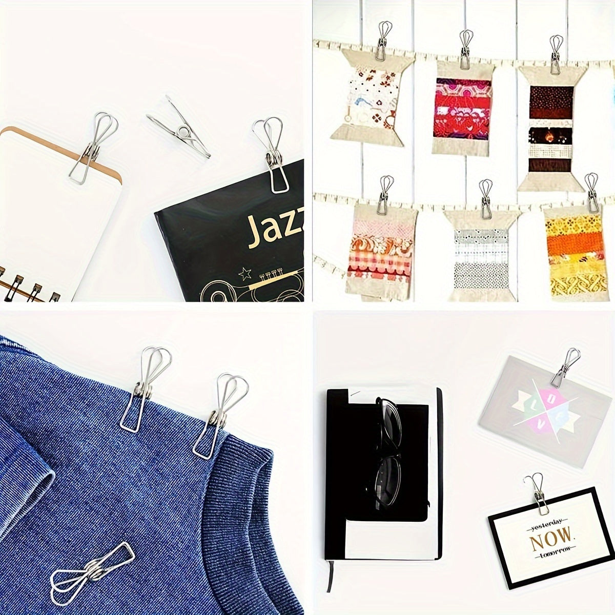 Juego de 30 o 60 pinzas de ropa de acero inoxidable para lavandería y colgar ropa