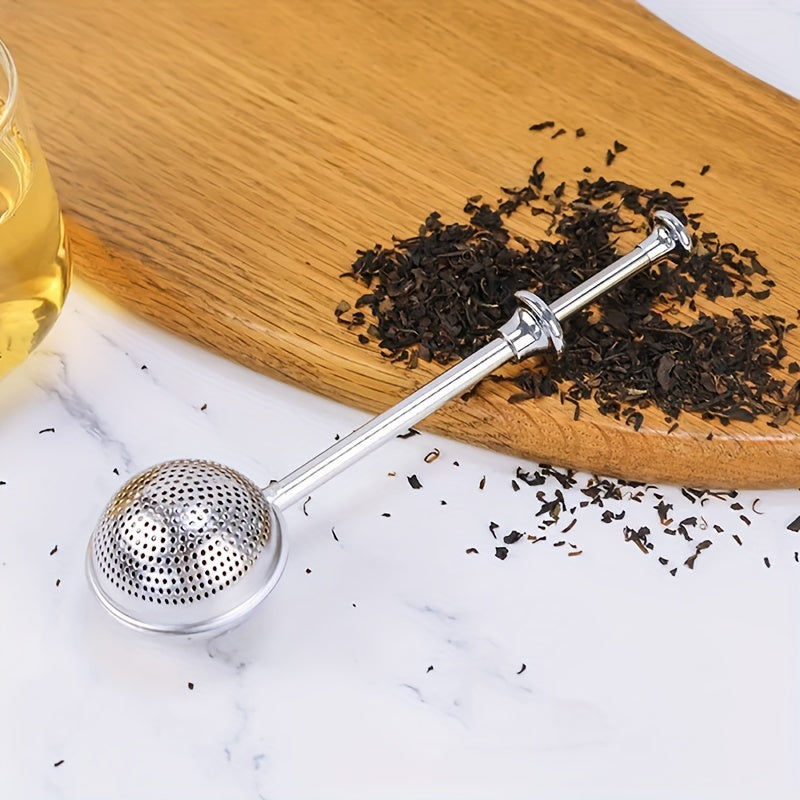 Telescopic Round Ball Tea Infuser Stainless Steel Loose Leaf Tea Strainer Long Handle