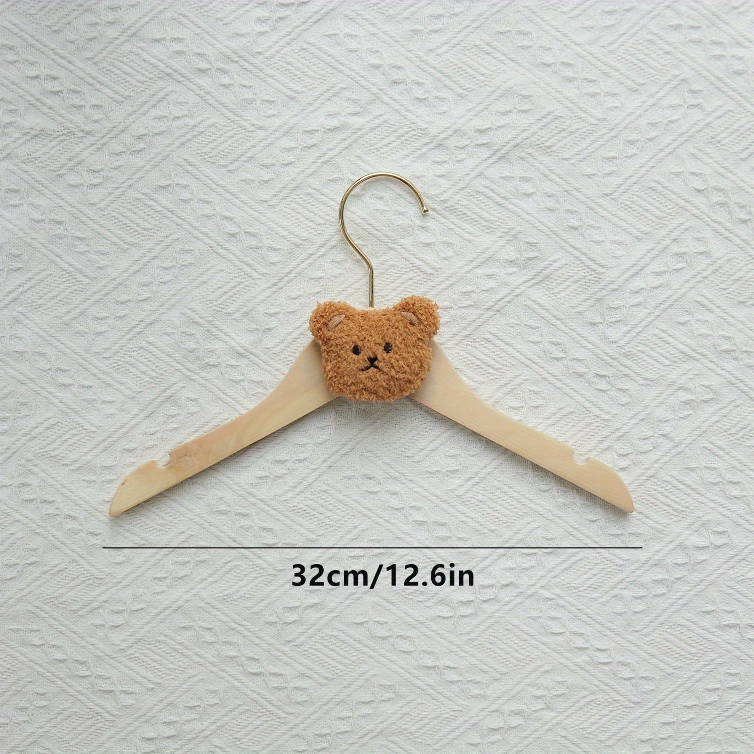 Wooden Clothes Hangers with Cartoon Bear Design Lightweight Durable Swivel Hooks for Ages 14 and Up