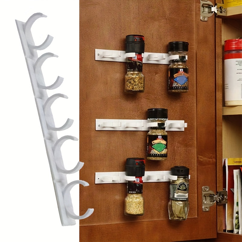 Wall-Mounted Spice Bottle Storage Rack Self-Adhesive Kitchen Organizer