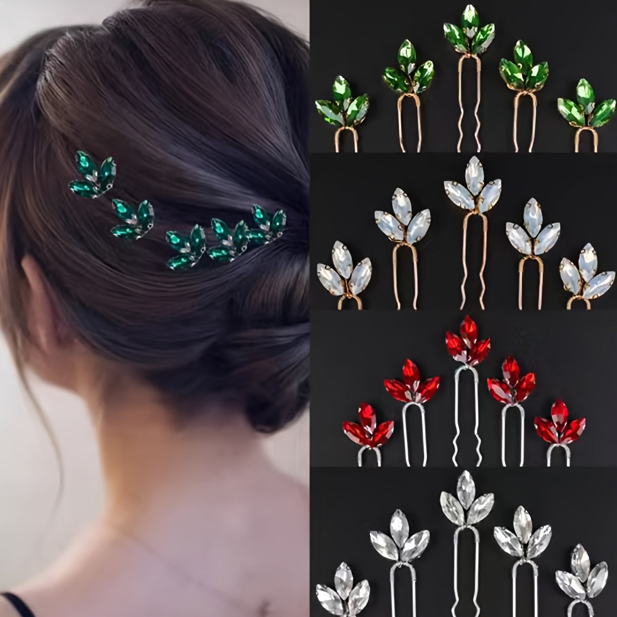 Water Drill Bridal Hairpins Set for Women and Girls, Colorful Wedding Hair Accessories