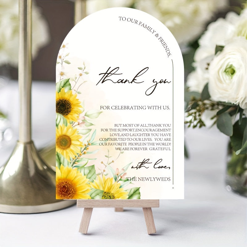 50 Pieces Sunflower Wedding Invitations Contemporary Cozy Vibrant Hues Outdoor Celebrations