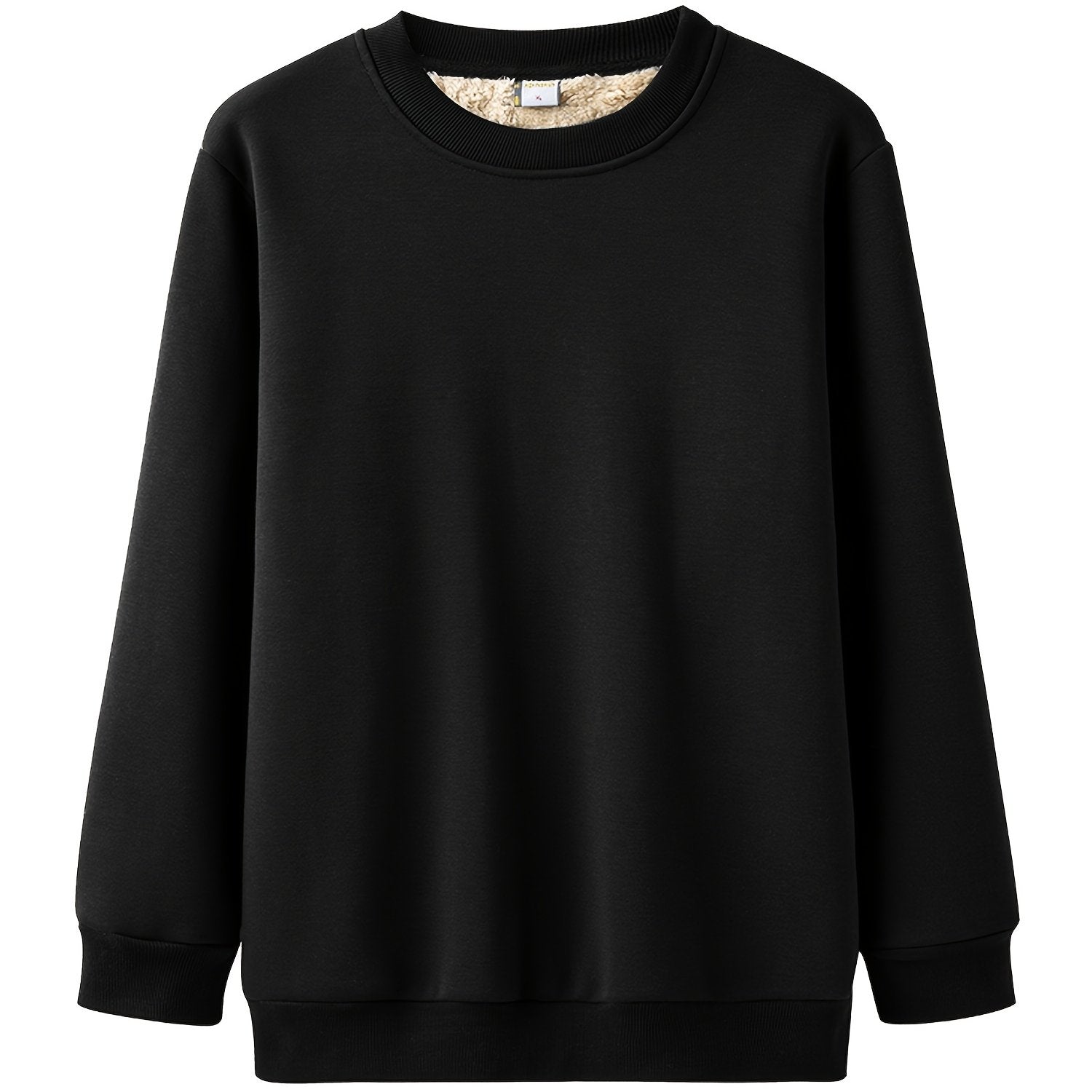 Qalin flis erkaklar svitshoti, keng kesimda, bir rangda, kuz va qishda issiqlik uchun katta o'lchamda.