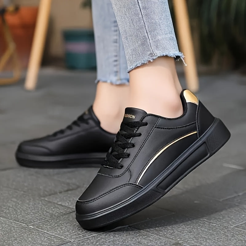 Women White Casual Sneakers Lightweight Lace-Up All-Season Athletic Shoes