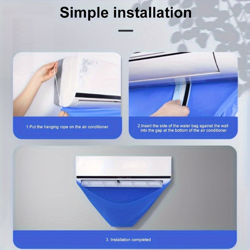 Reusable Waterproof Self-Adhesive AC Maintenance Cover for Wall-Mounted Air Conditioners