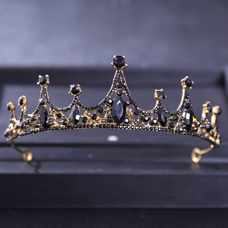 Girls Princess Tiara Headband with Flowers and Rhinestones for Halloween, Birthday, Cosplay