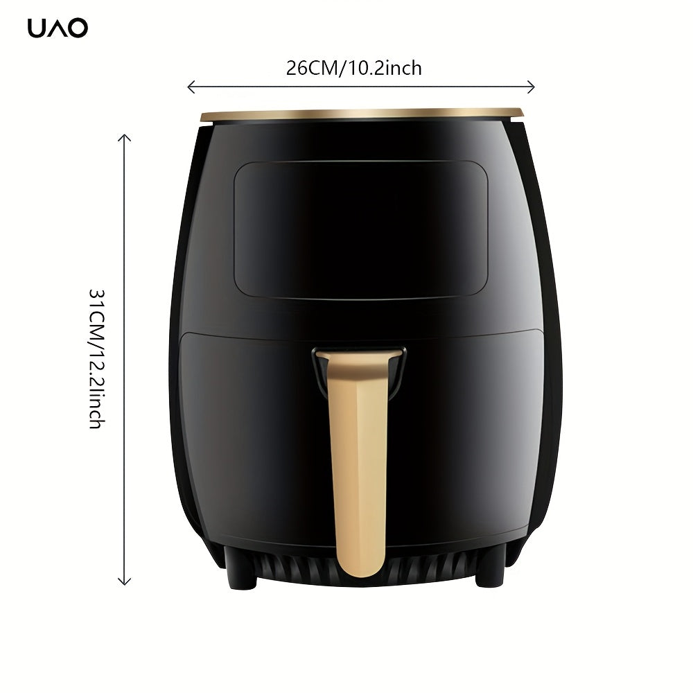 Freidora de aire de gran capacidad con funciones multifuncionales, cocina sin aceite, bajo contenido de grasa, base antideslizante segura, 1400W