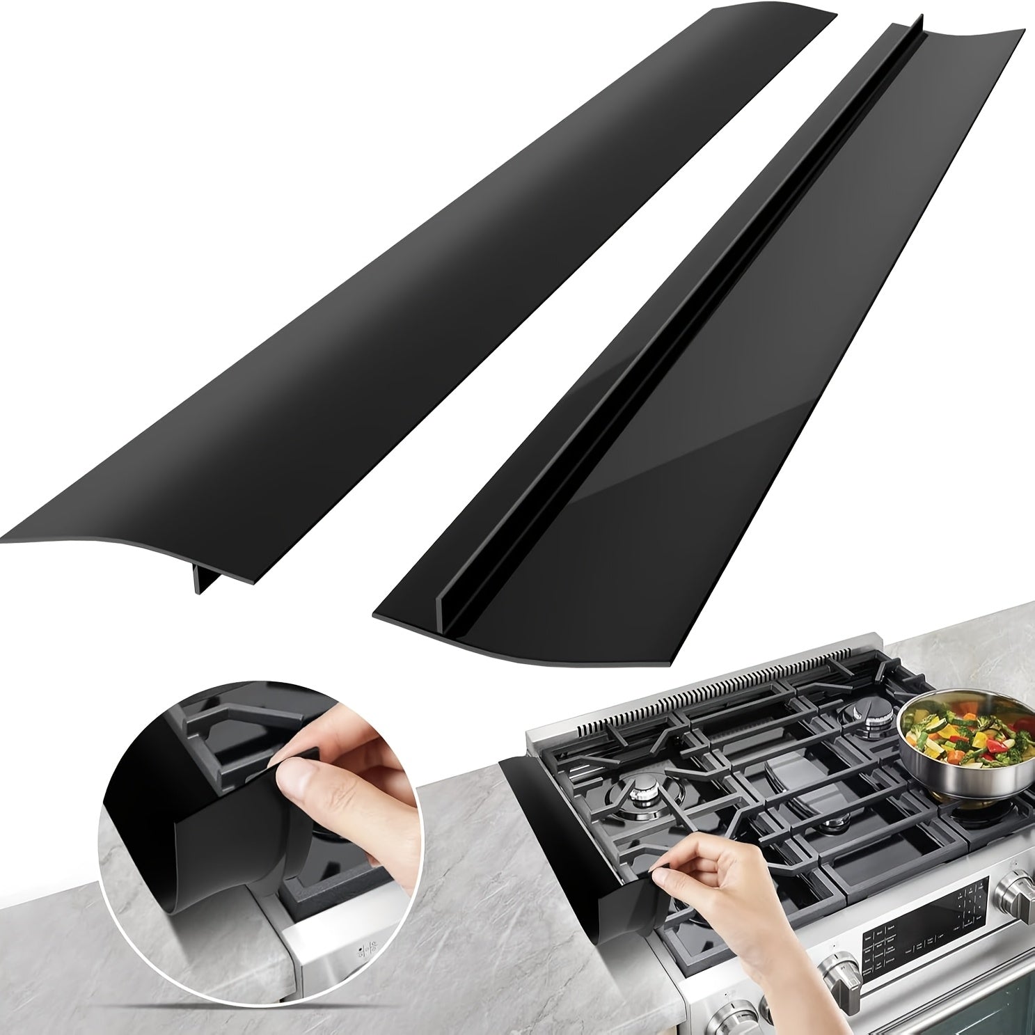 Silicone Stove Gap Covers Heat Resistant Easy to Clean Oven and Stove Protectors