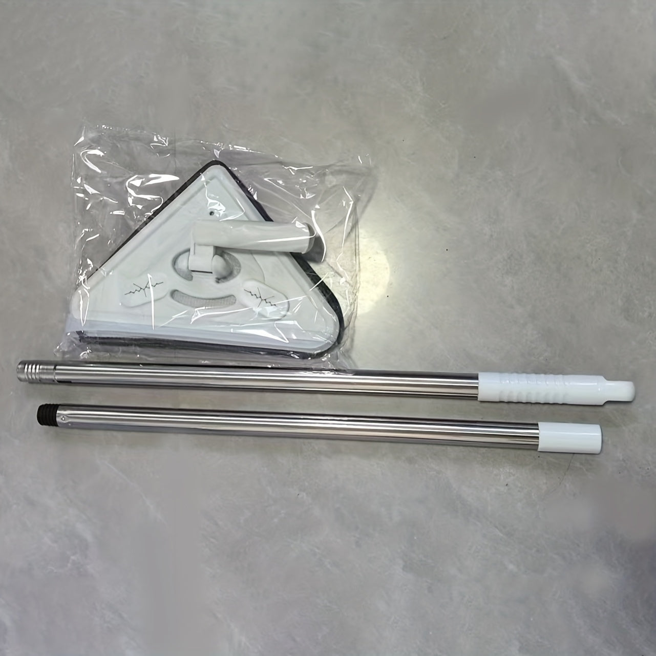 Multi-Surface Window Cleaning Squeegee and Scrubber Set with Stainless Steel Handle