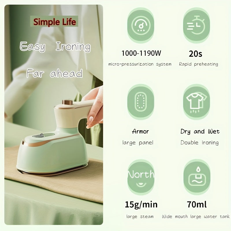 Mini Steam Iron Handheld Travel Wrinkle Remover Wet Dry Foldable 220V