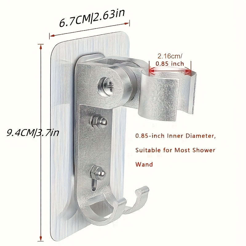 Soporte de cabezal de ducha adhesivo impermeable sin taladro con soporte reforzado para baño