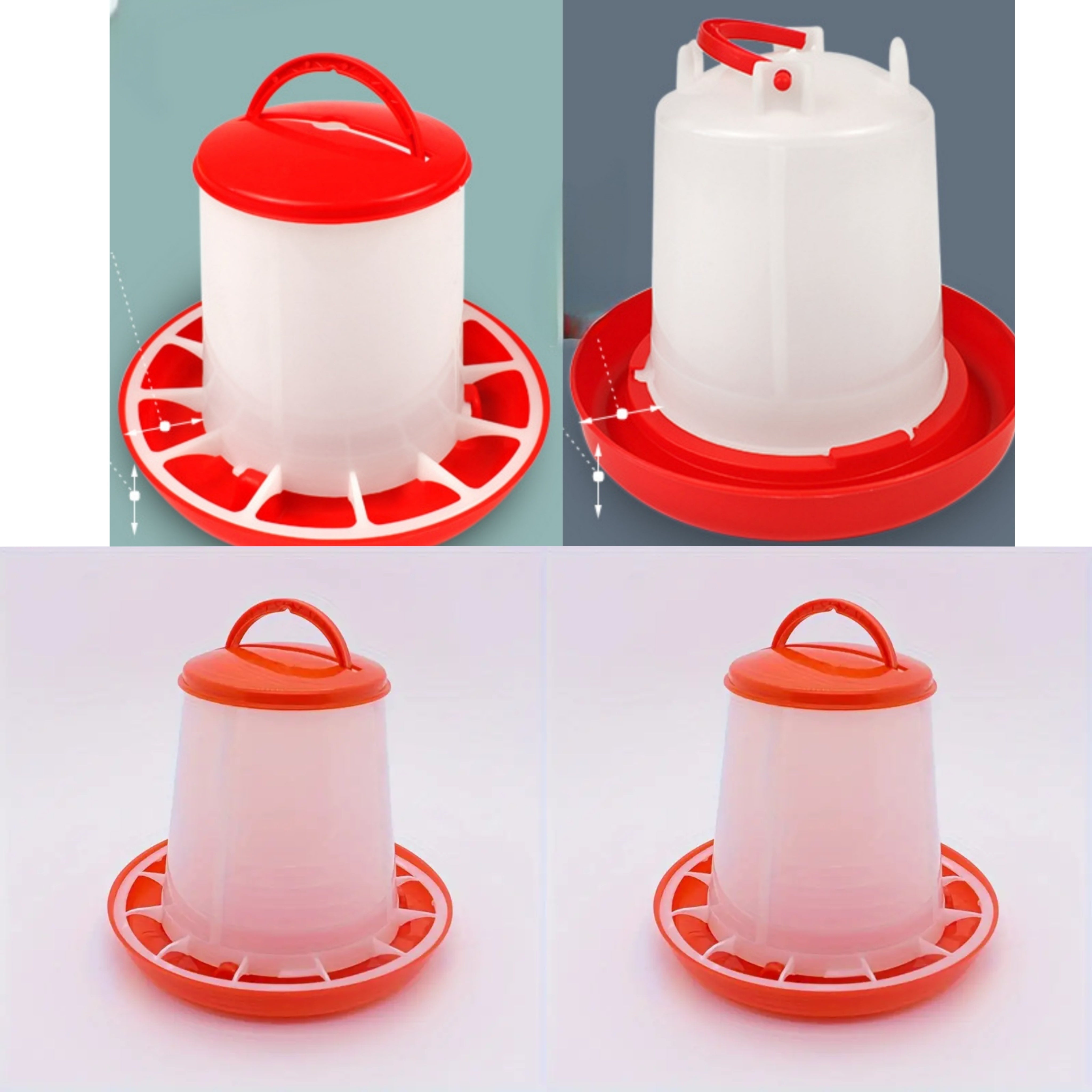 Automatic Bird Waterer and Feeder for Chickens Ducks Geese Quails Small Birds Durable Plastic