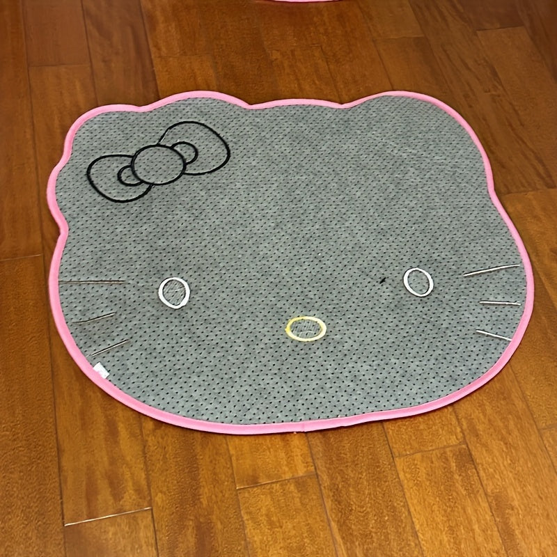 Non-Slip Hello Kitty Plush Door Mat Absorbent Carpet for Home Bedroom Decor