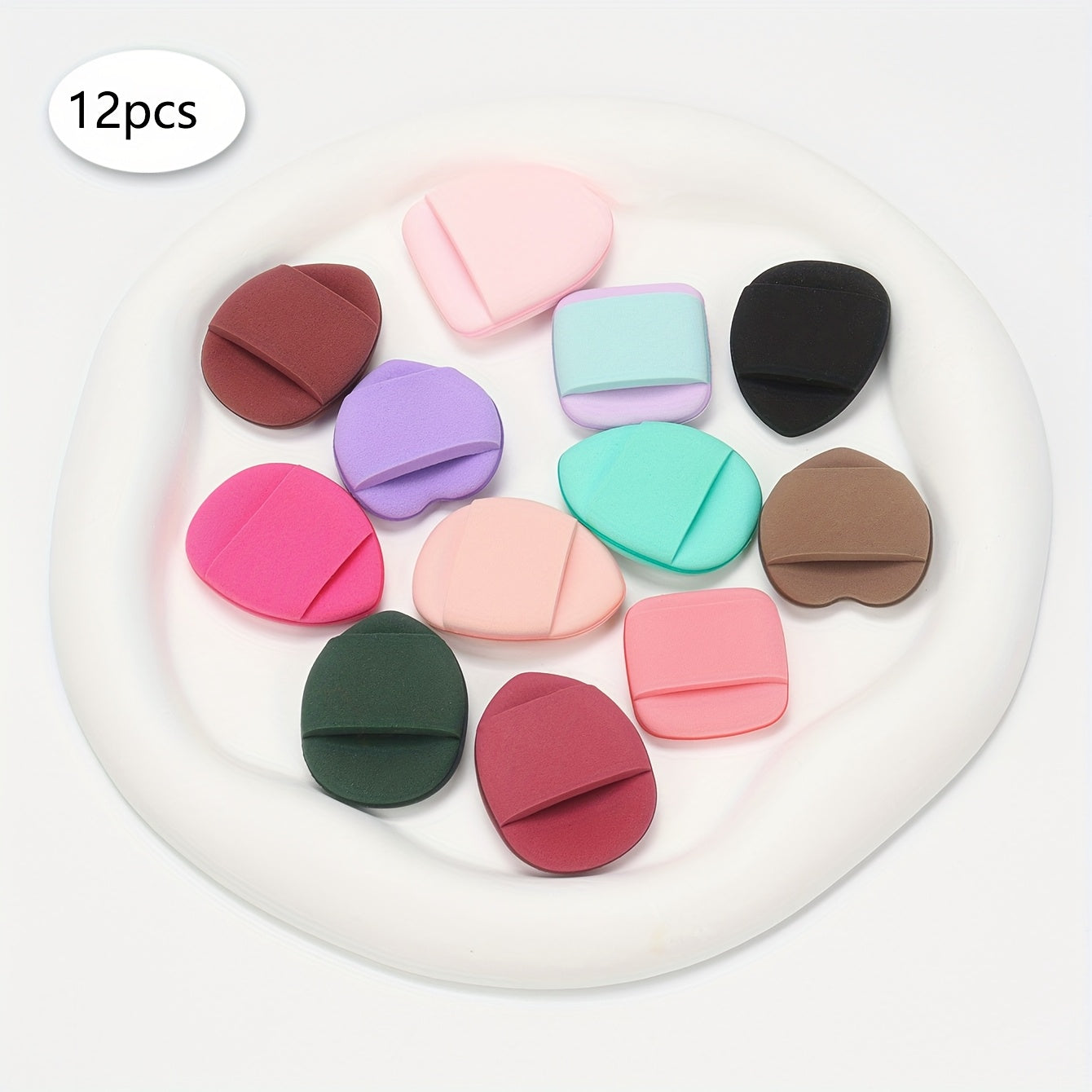 10/12 ta paketdagi makiyaj cho'tkasi, turli ranglar, jel asosini aralashtirish uchun asboblar