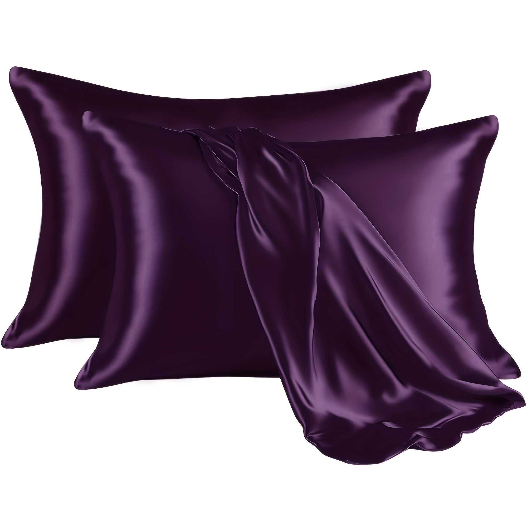 Set of 2 Satin Pillowcases for Luxurious Bedding in Soft Colors