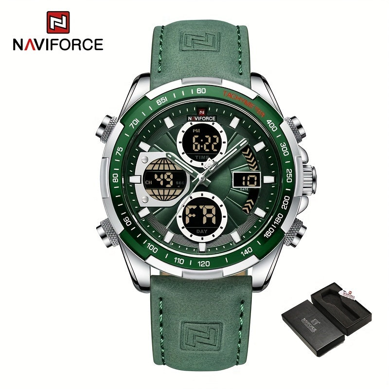 Men's Stainless Steel Sports Watch with Multifunctional Quartz and Luminous Display