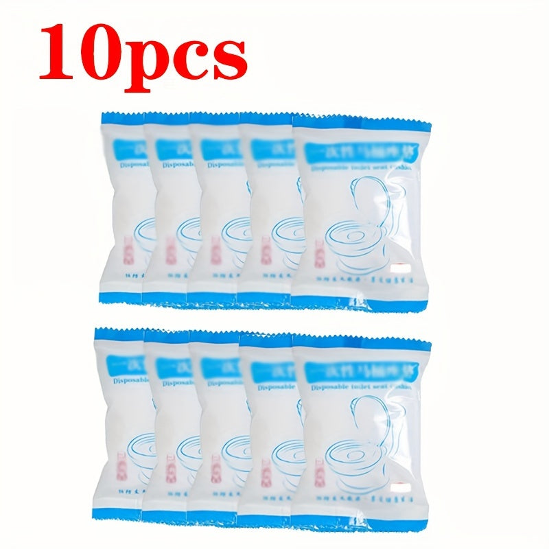 10-Pack Waterproof Disposable Toilet Seat Covers for Travel and Hotel Use