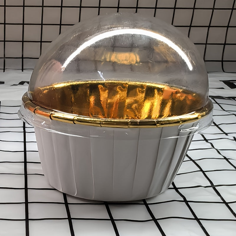 50 штук термостойких бумажных форм для кексов с крышками для выпекания кексов и маффинов