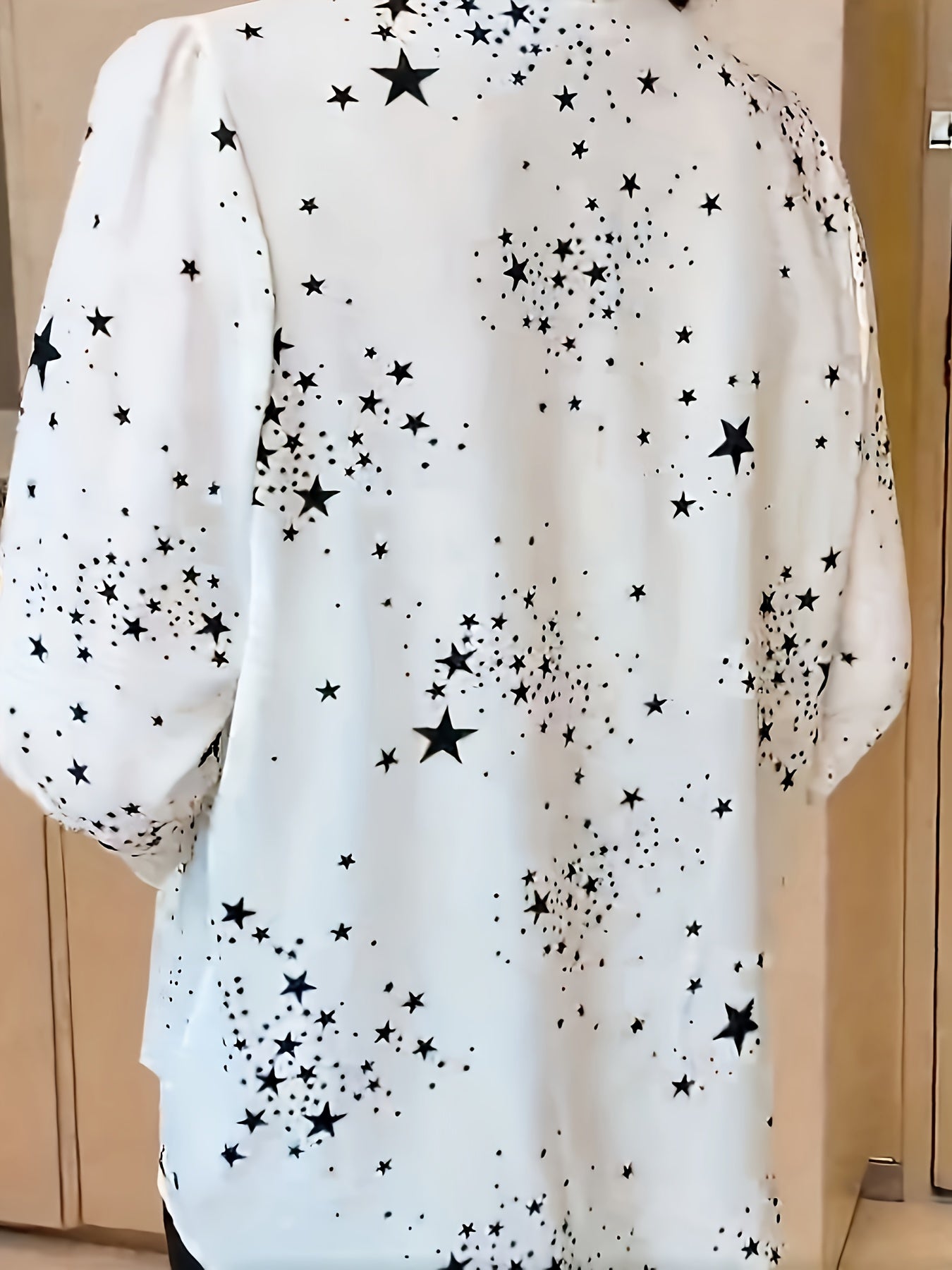 Blusa de manga larga para mujer con detalle de lazo de poliéster primavera otoño elegante