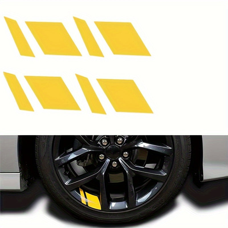 4pcs Reflective Glossy Polyurethane Wheel Rim Decals Self-Adhesive Auto Space Theme